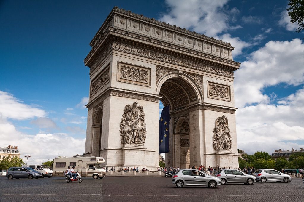 凱旋門　フランス　建築　風景　街並み