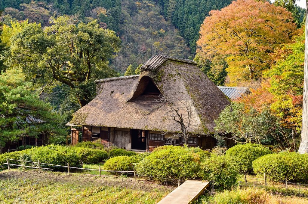 日本　風景　合掌　自然　古民家