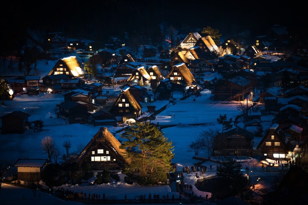 日本　風景　合掌　自然　古民家