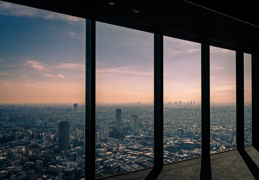 東京　絶景　ビル　風景　街並み