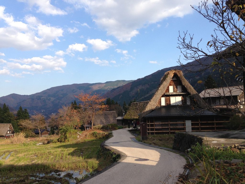 日本　風景　合掌　自然　古民家